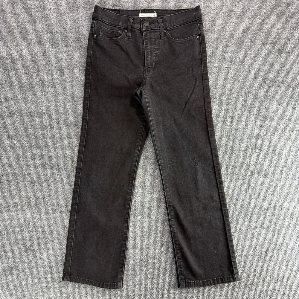 Levis 314 Shaping Straight Jeans Black Denim Womens 27 Mid Rise Fall Streetwear